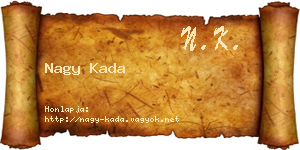 Nagy Kada névjegykártya